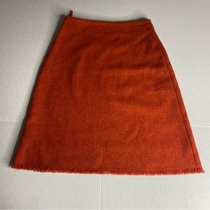 The J. Peterman Company Sz 4 Wool Skirt, Burnt Orange, Knee Length